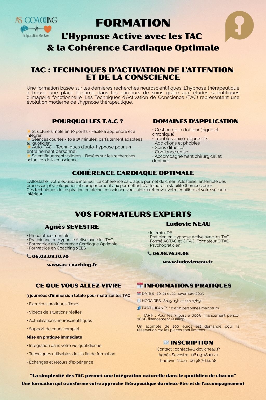 FORMATION L'Hypnose Active avec les TAC & Cohérence Cardiaque Optimale